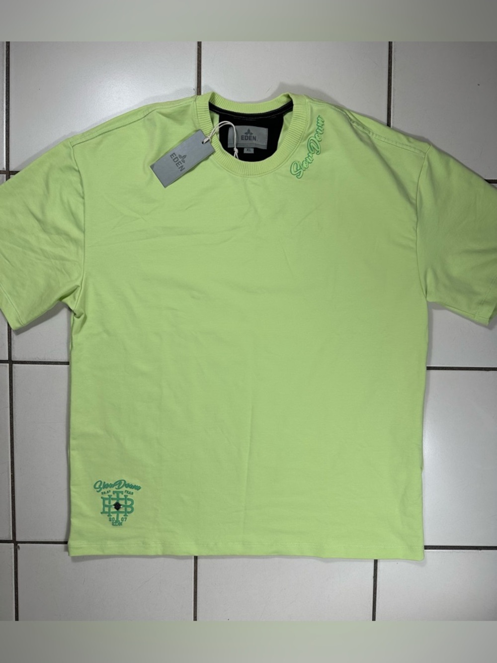 EDEN Men’s Neon Lime Short Sleeve Crew Tee